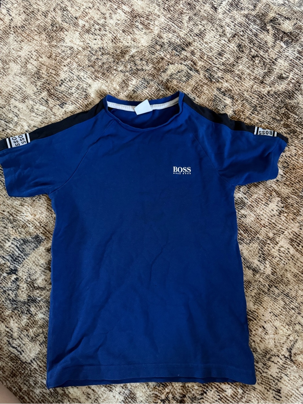 Hugo Boss Royal Blue Tee with Black Shoulder Panels